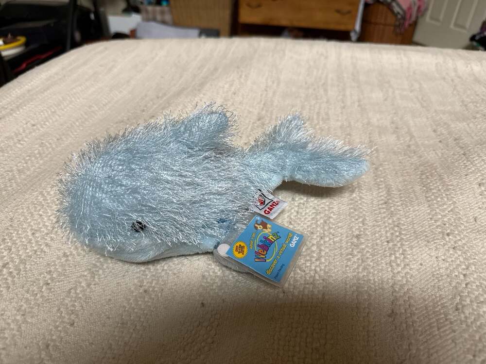 Webkinz Blue Whale Plush with Sealed Secret Code Tag GANZ